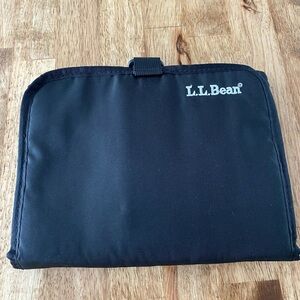 L.L.Bean Travel Toiletry Organizer Roll Up Bag Black Blue Hanging Case
